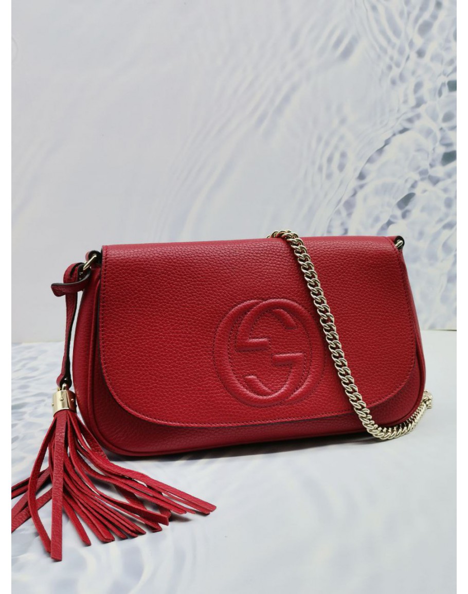 Gucci soho leather discount flap shoulder bag